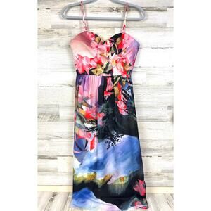 Corey Lynn Calter Women’s 2 Floral Daybreak Multicolor Midi Summer Dress New